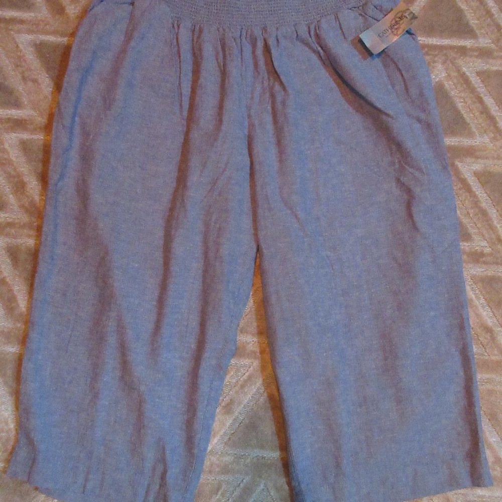 Catherines Cotton Linen Capris  Size 3X